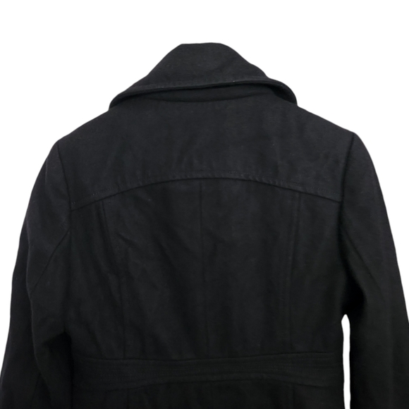 Kenneth Cole New York Womens 8 Black Wool Blend Walker Coat - Picture 5 of 12